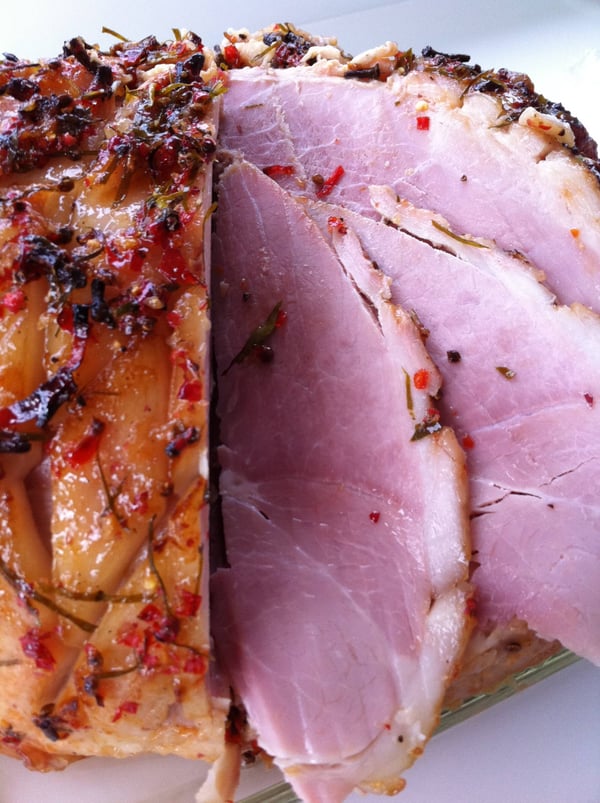 Slicing ham