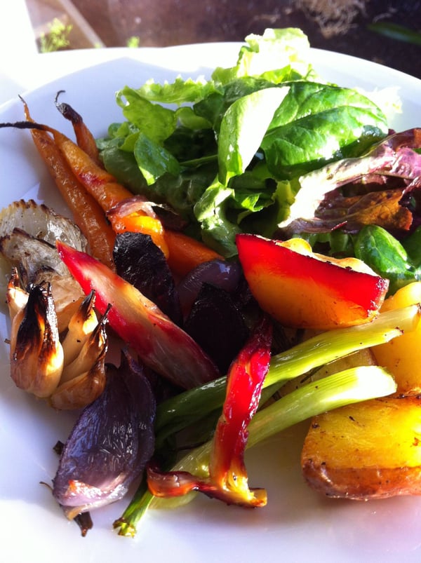 Baked vege and salad