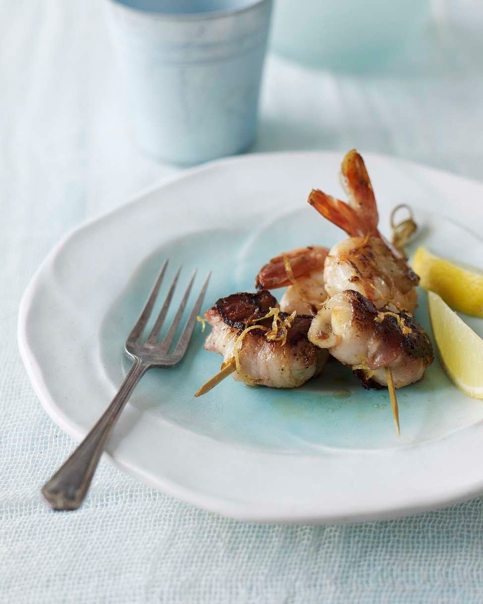 Prawns & scallops on skewers