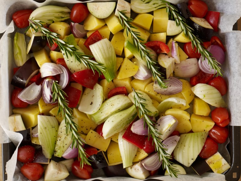 Tray of vegetables