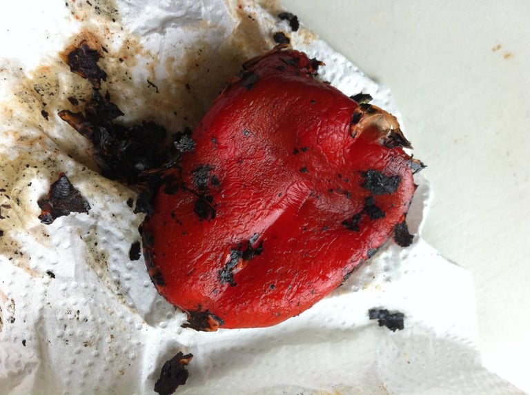 Char-grilled red peppers