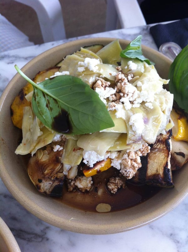 Char-grilled zucchini