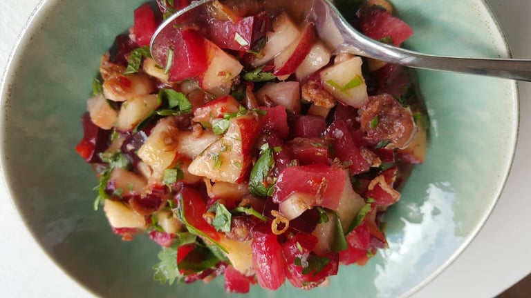 White peach & nectarine salsa