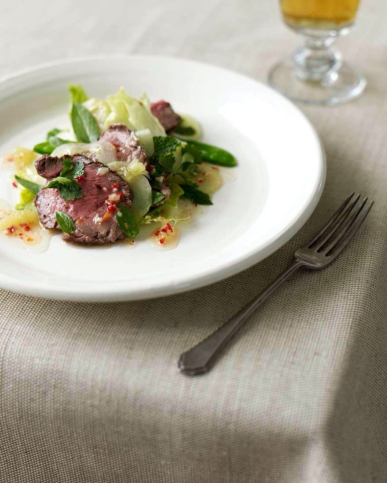 Chilli beef with lime & palm sugar dressing