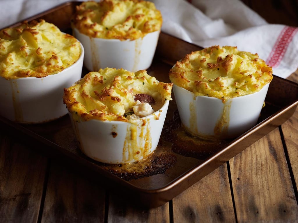 Fish pies with chorizo