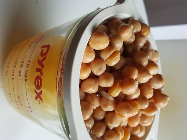 Drained chickpeas