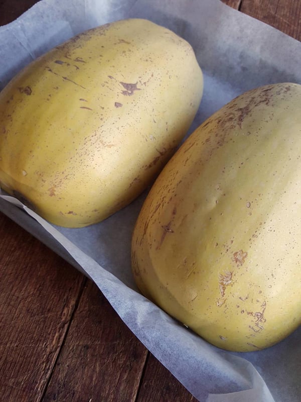 Squash ready to bake