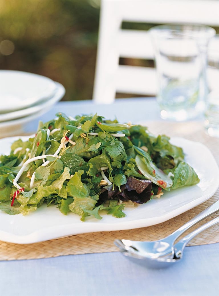 Fresh leaf salad with Asian flavours
