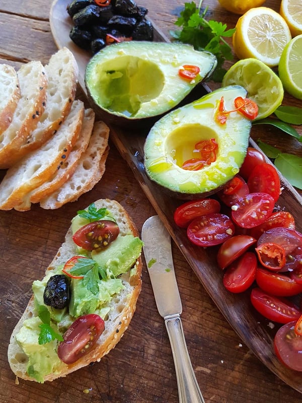 Avocado with bread 1