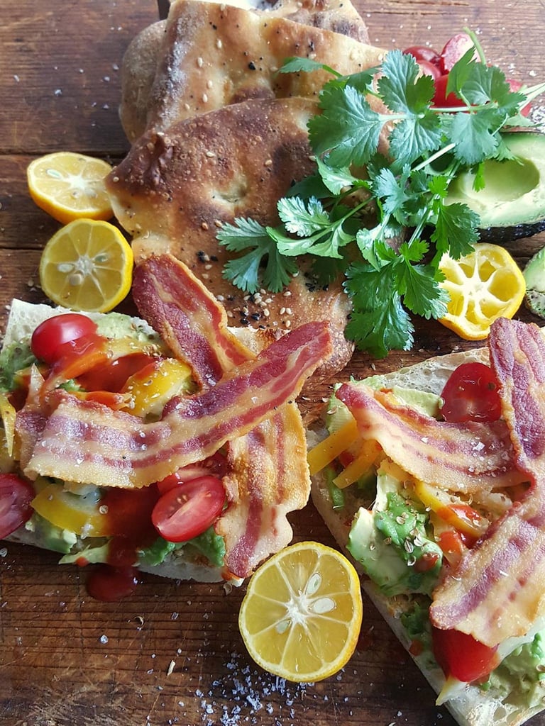 Avocado & bacon on pide