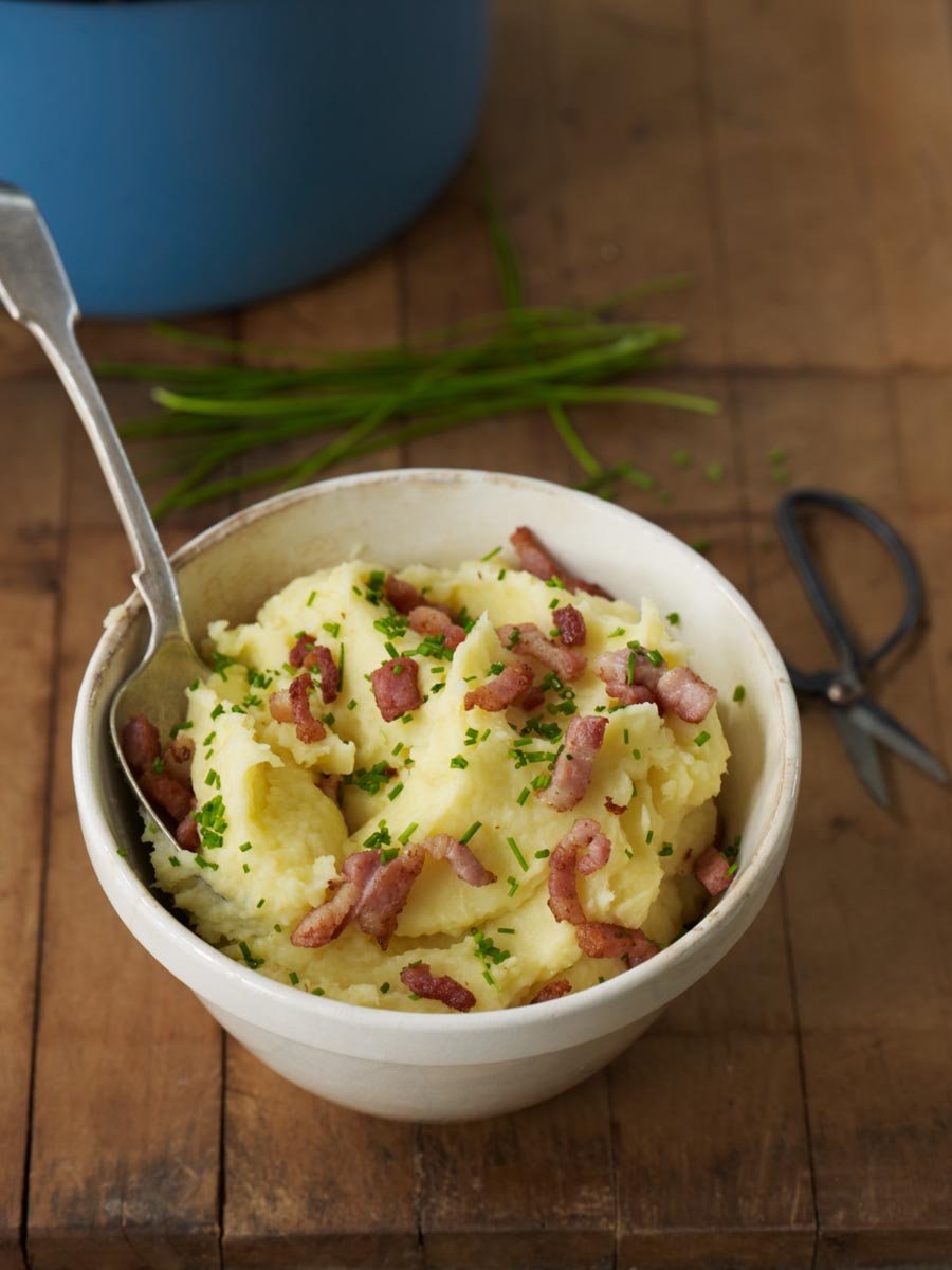 Potato & celeriac mash with crispy bacon