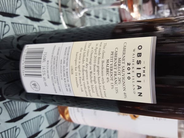 Obsidian back label