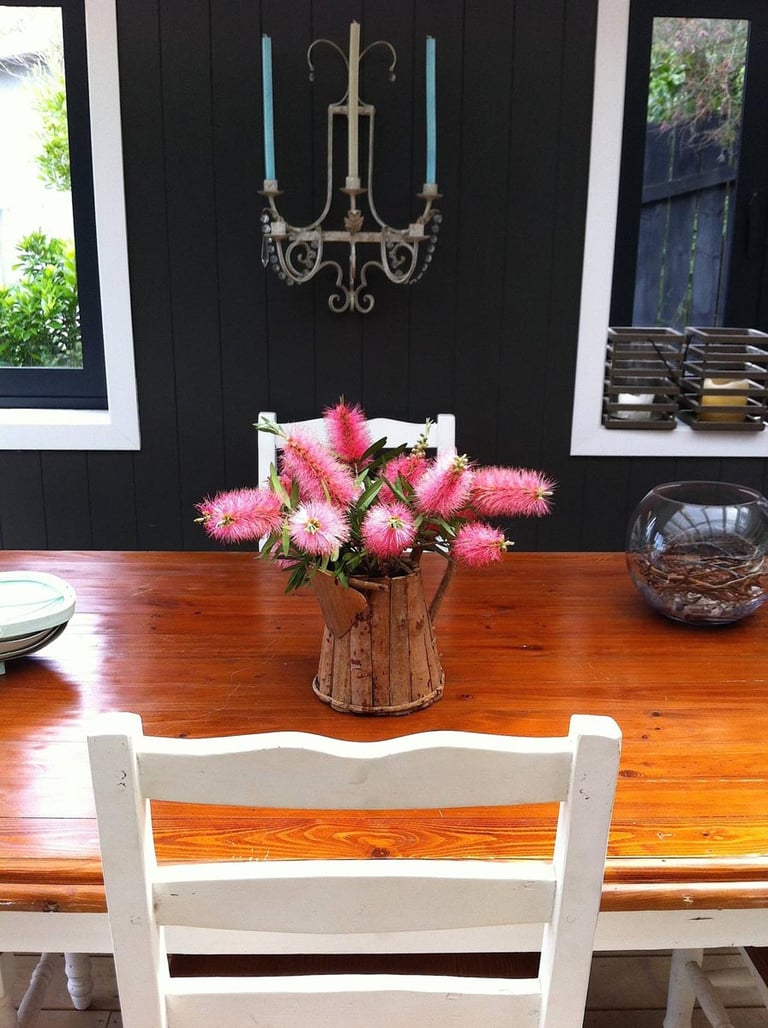 Bottlebrush flowers in jug