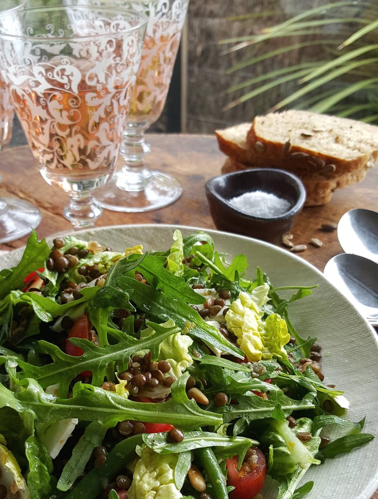 Puy lentils in cup