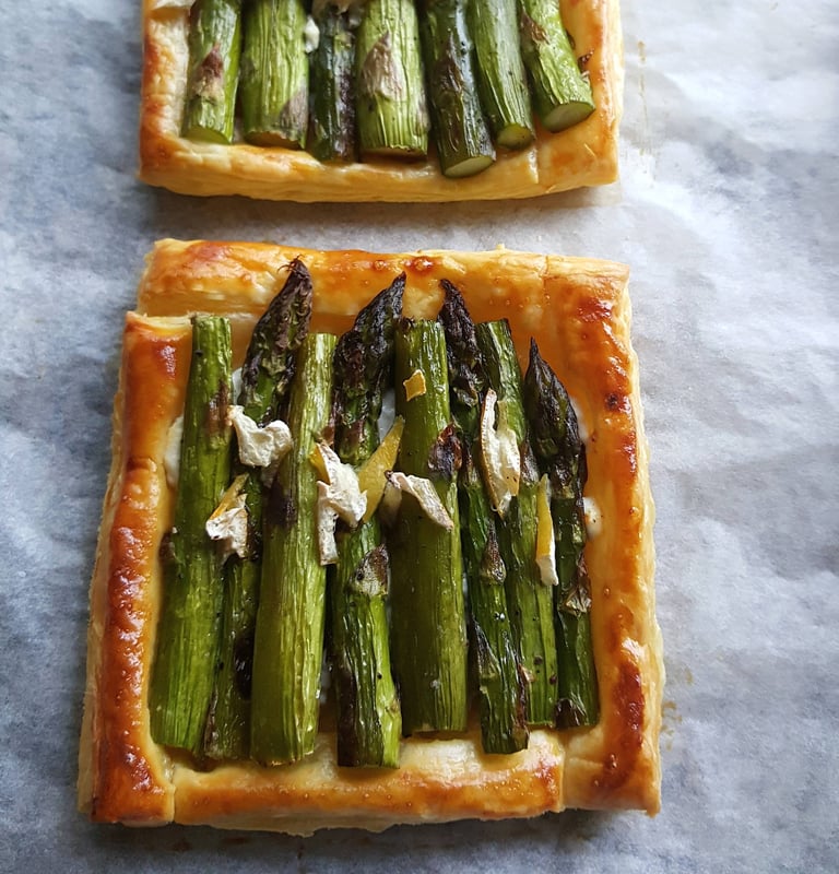 asparagus tarts cooked cropped