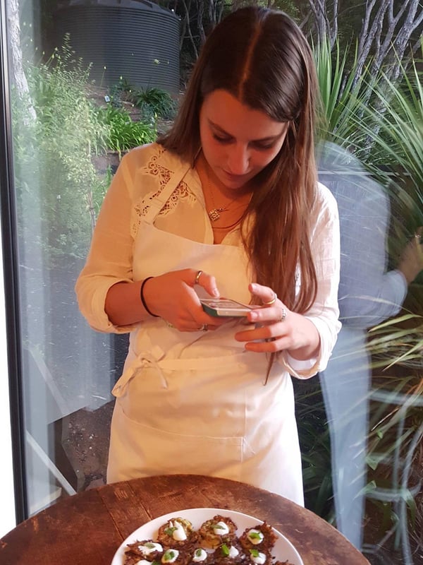 Ilaria with zucchini fritters 1
