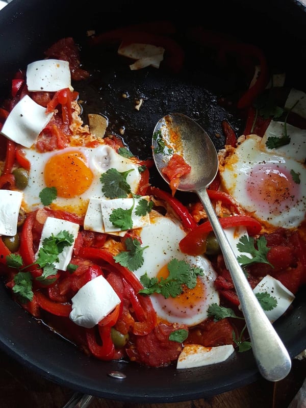 Tunisian eggs with extras 2