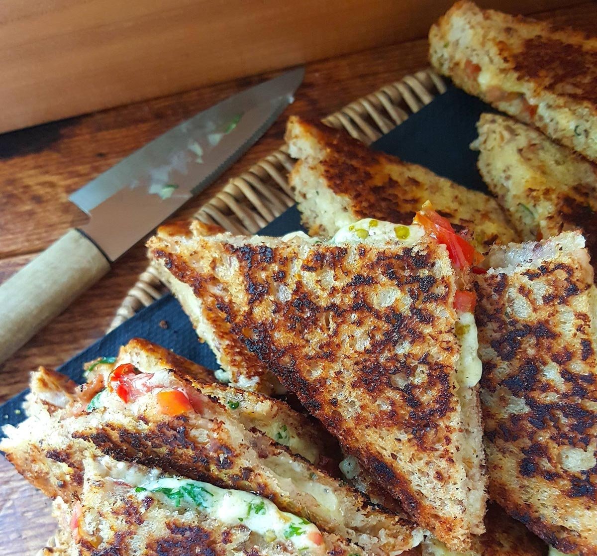 Toasted cheese sandwiches