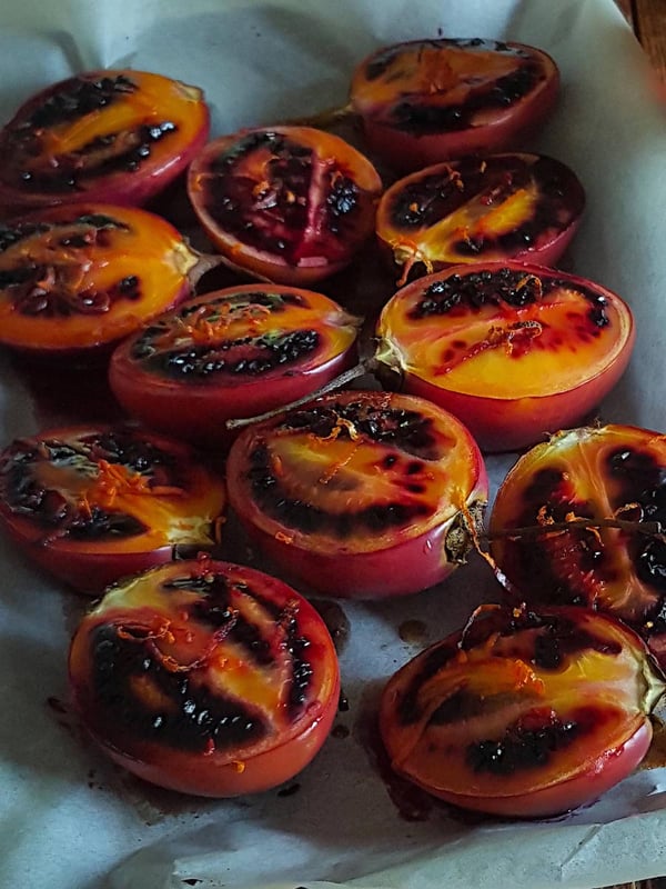 Tamarillos Baked with Maple Syrup