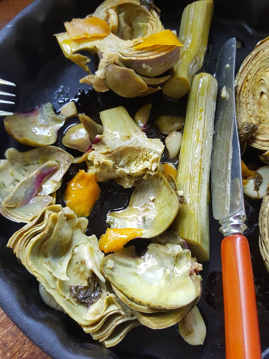 Artichokes with Garlic & Mint