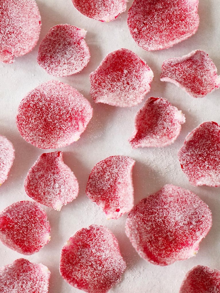 Sugared rose petals