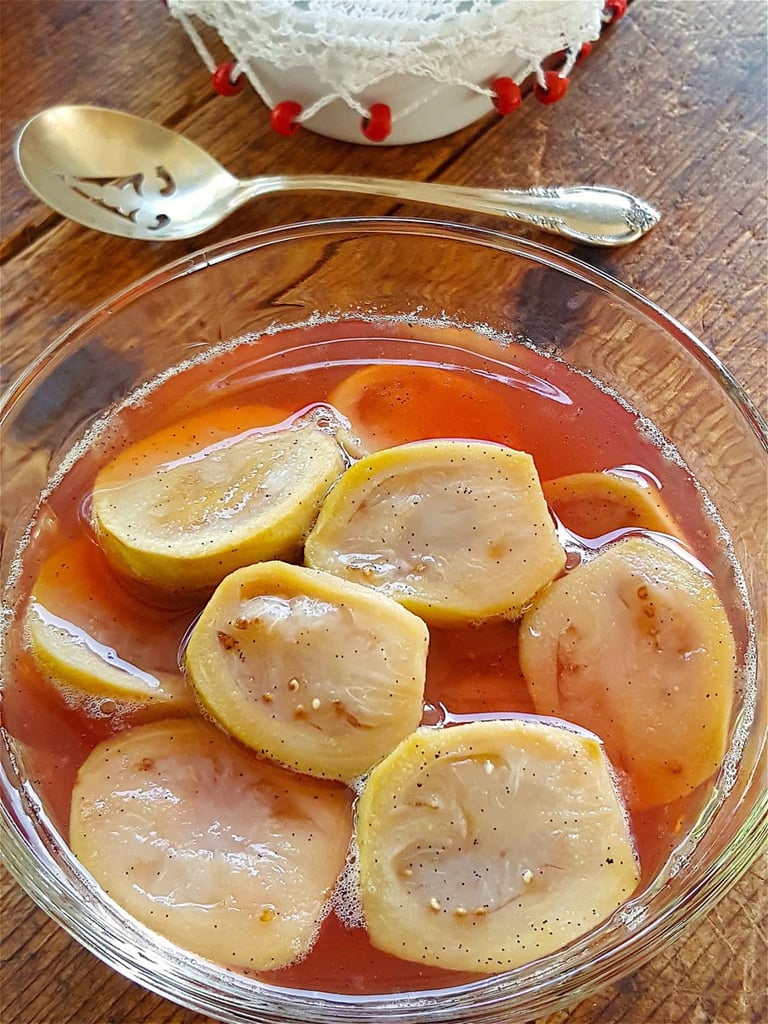Feijoas Poached in White Wine 1
