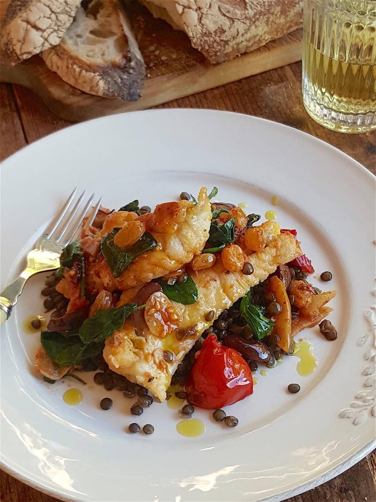 Gingered Fish with Lentils
