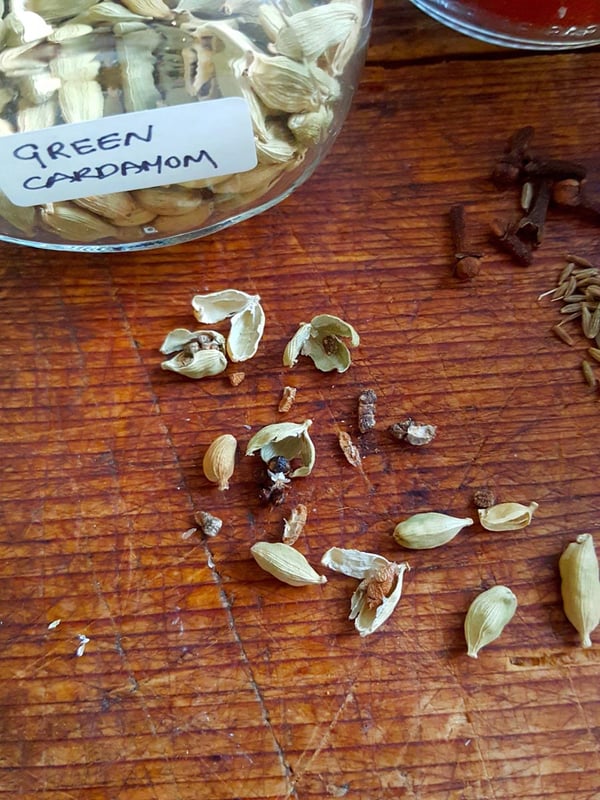 cardamoms and jar