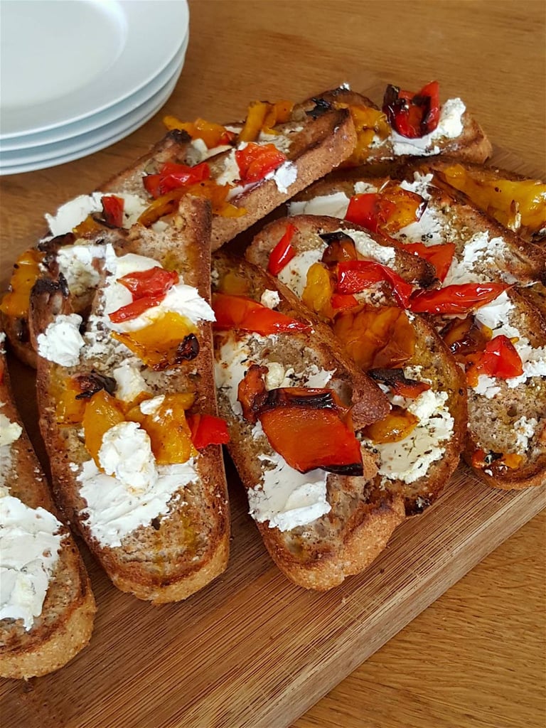 Goat's Cheese & Charred Pepper Crostini 2