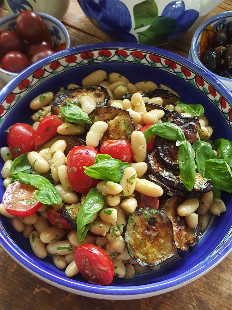 Summer Bean & Eggplant Salad