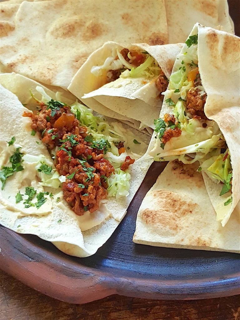 Pita Wraps with Pork Adobo