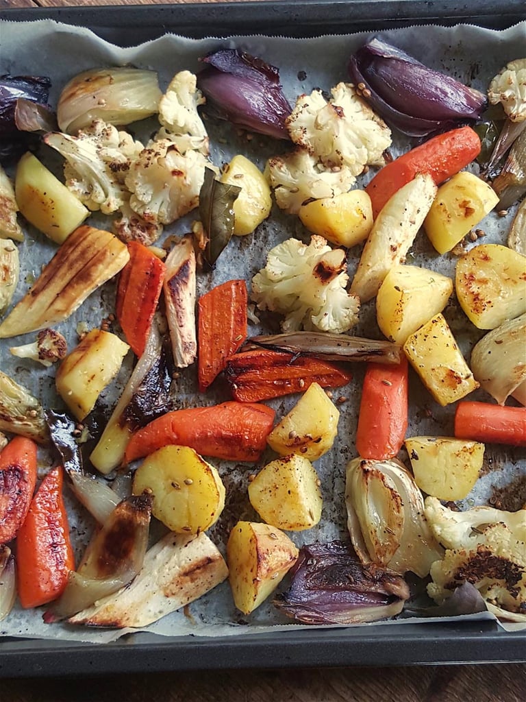Traybake of winter vegetables