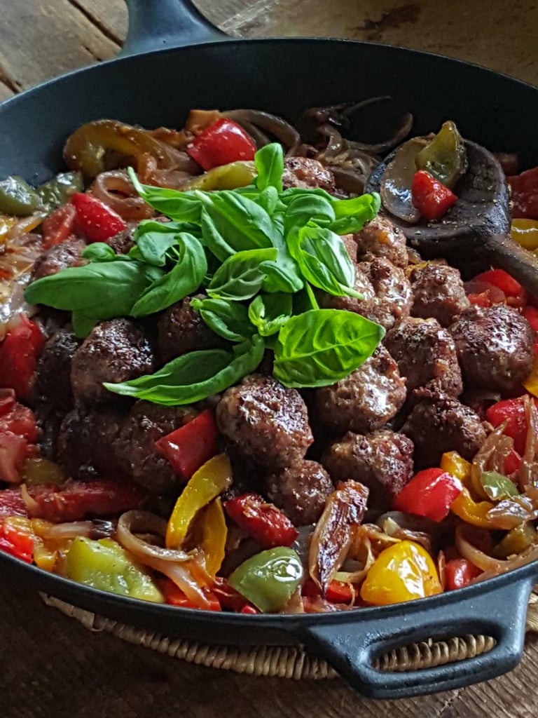 Meatballs with Peppers & Onions