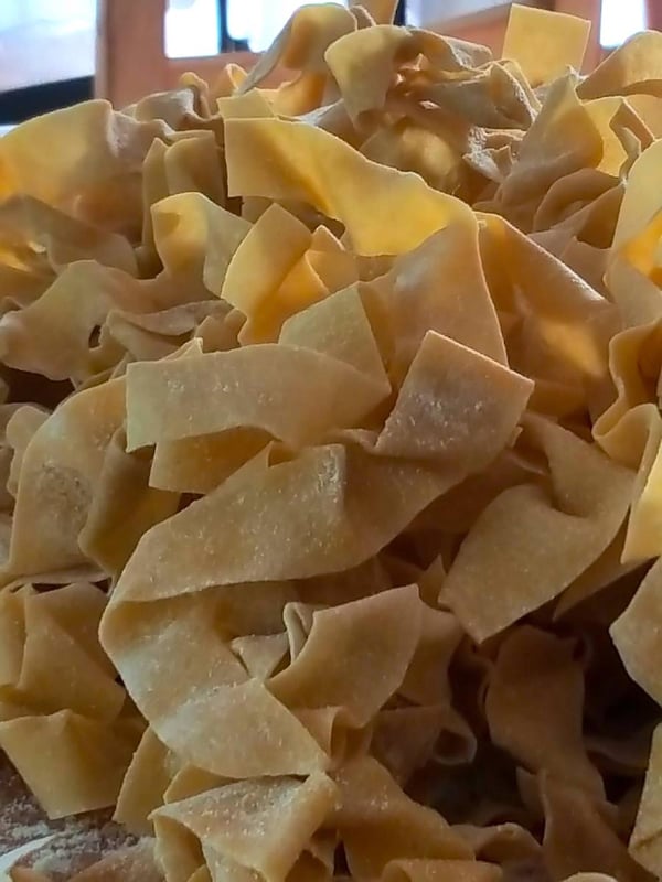 Pappardelle noodles air-drying