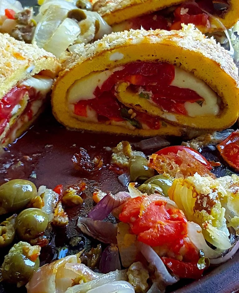 The base for a rolled frittata
