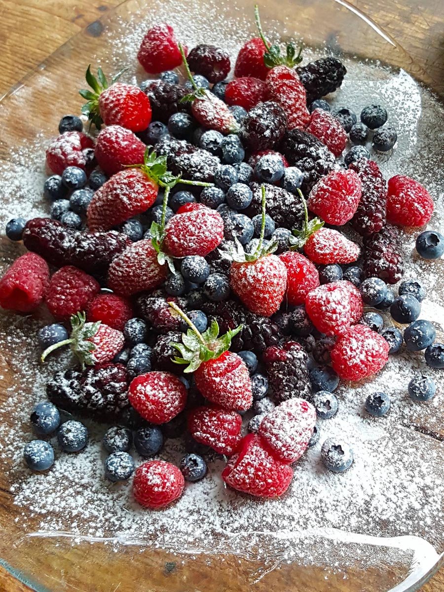 Berries dusted with snow