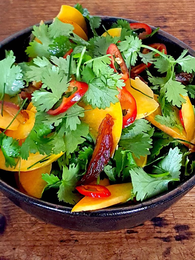 Peach, Date & Coriander Salad