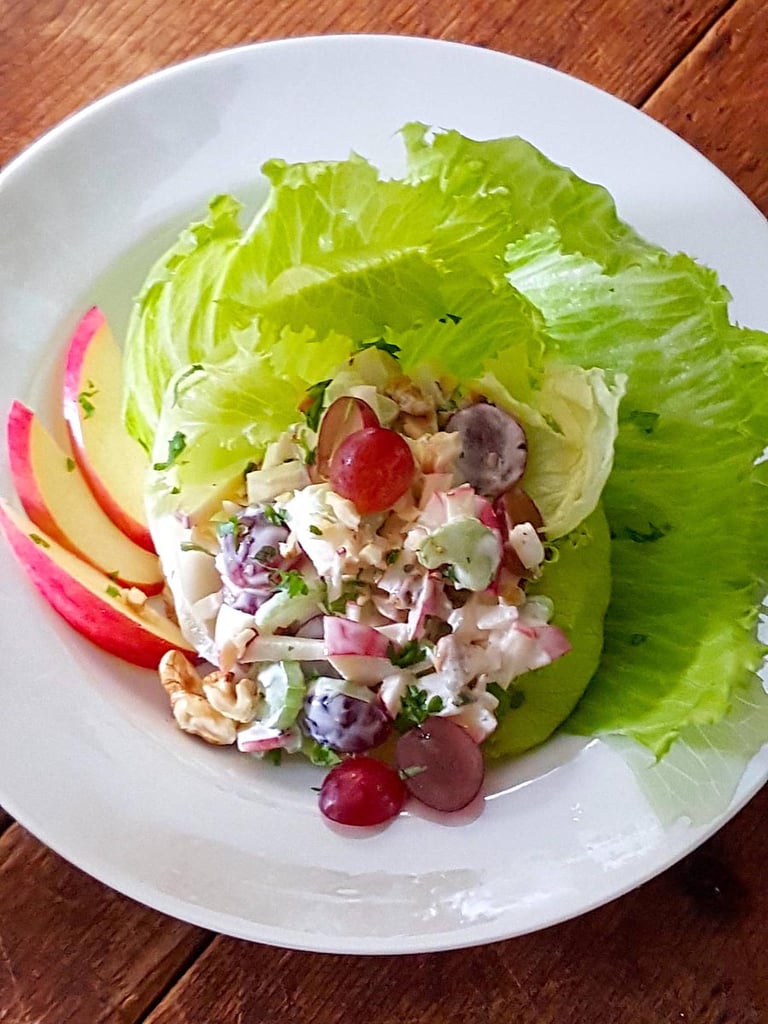 Waldorf Salad with Red Grapes
