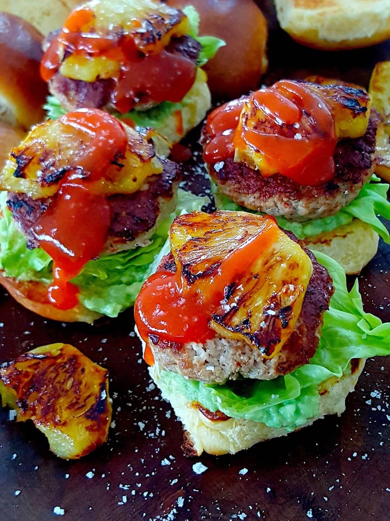 Pork Burgers with Grilled Pineapple