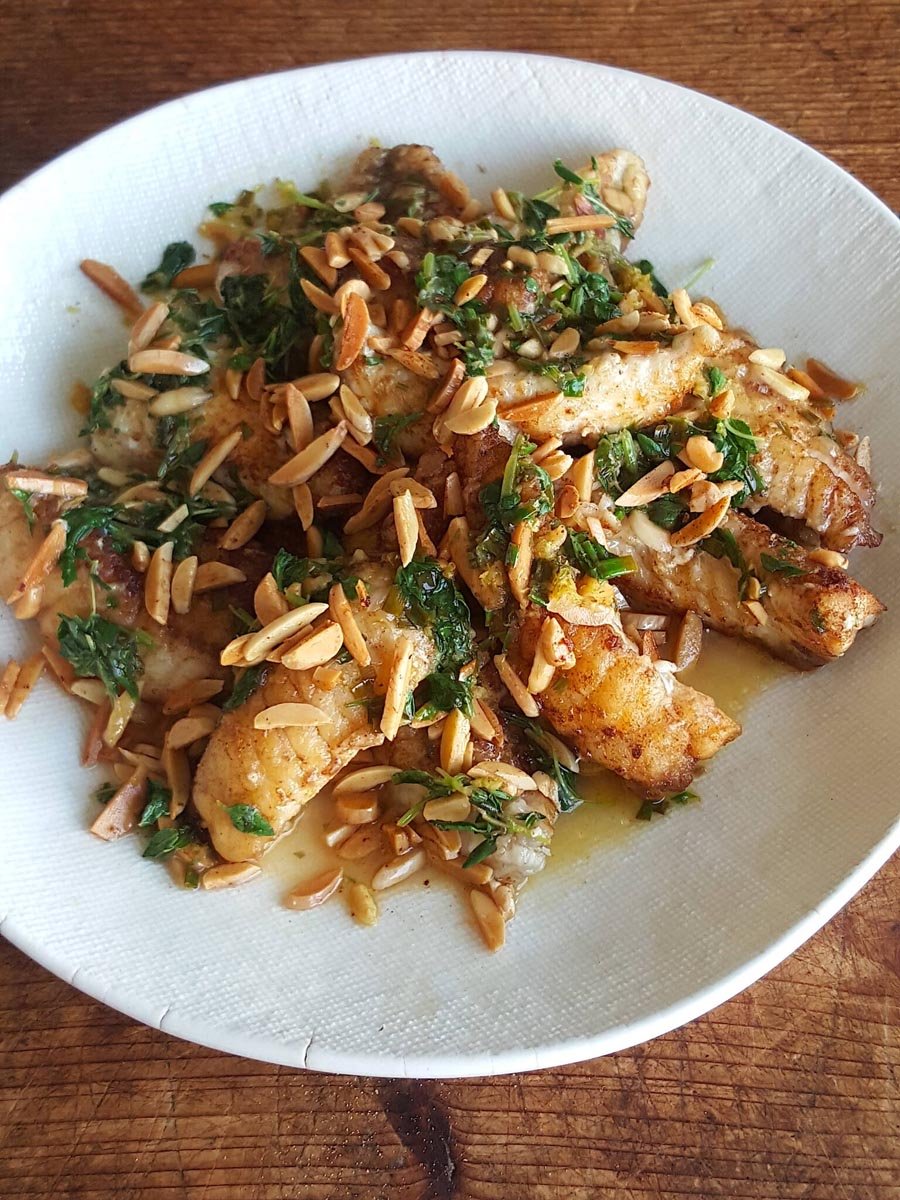 Sizzling butter & almonds!