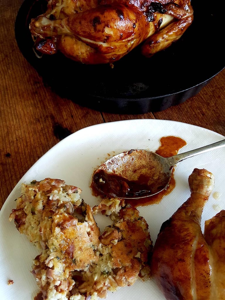 Roasted Chicken with Hazelnut Ricotta Stuffing