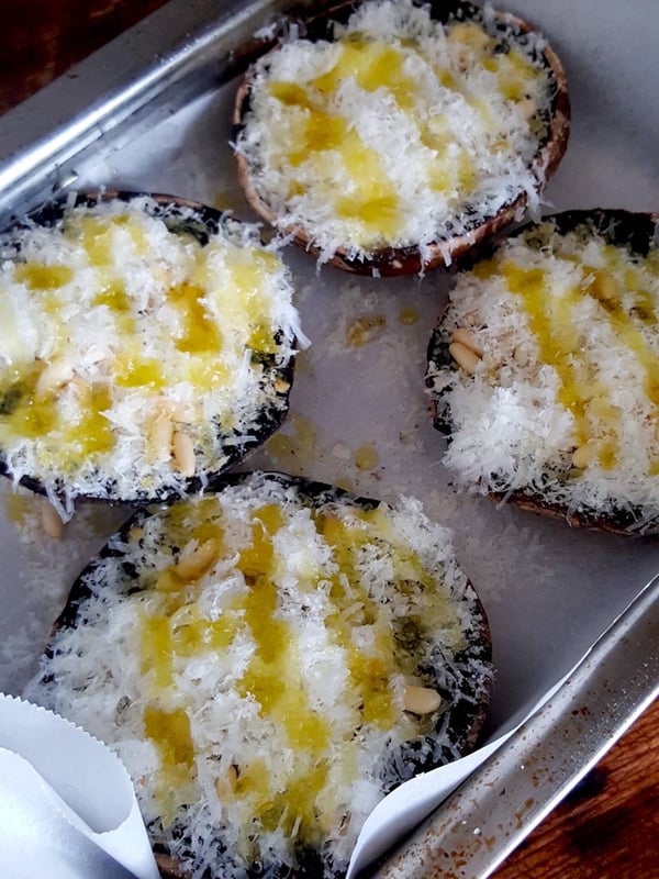 Mushrooms with Pine Nuts & Pecorino