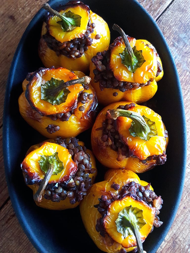 Yellow Peppers Struffed with Lentils