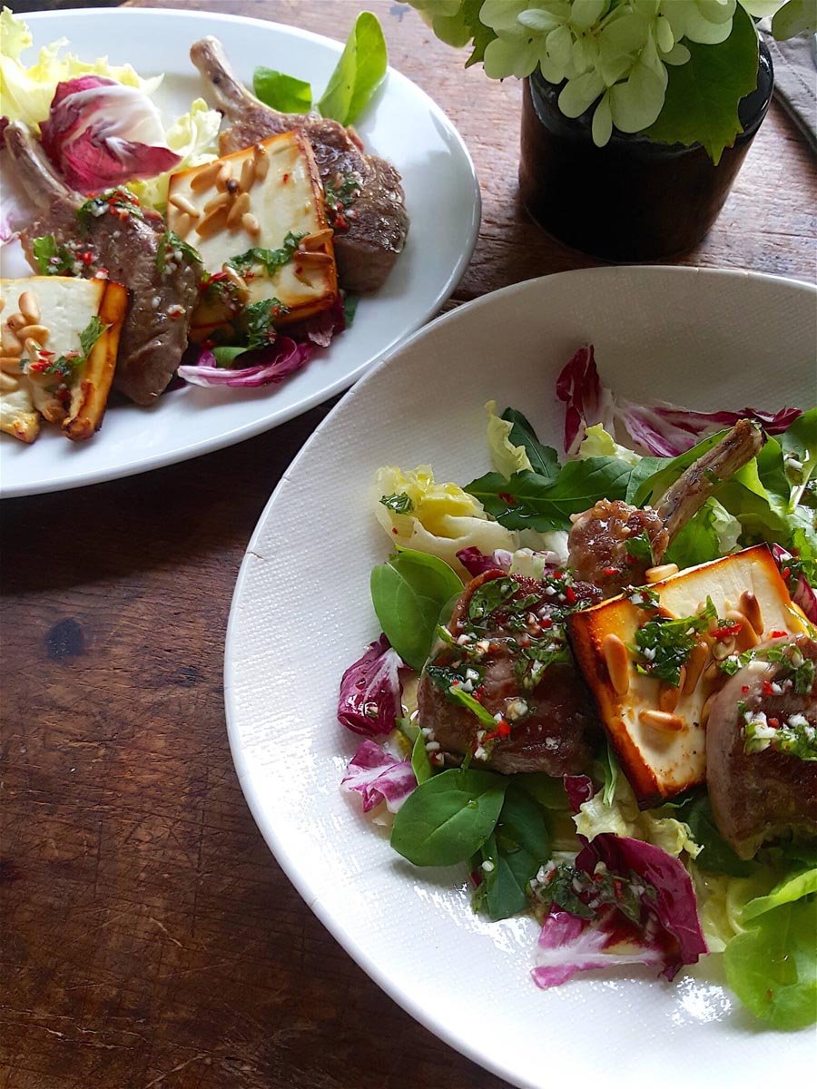 Lamb Cutlets with Baked Feta