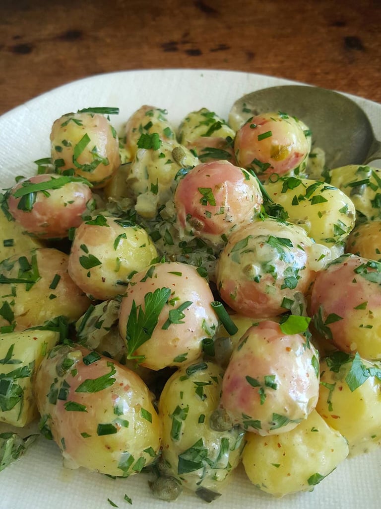 Potato & Fresh Herb Salad with Hot-smoked Salmon
