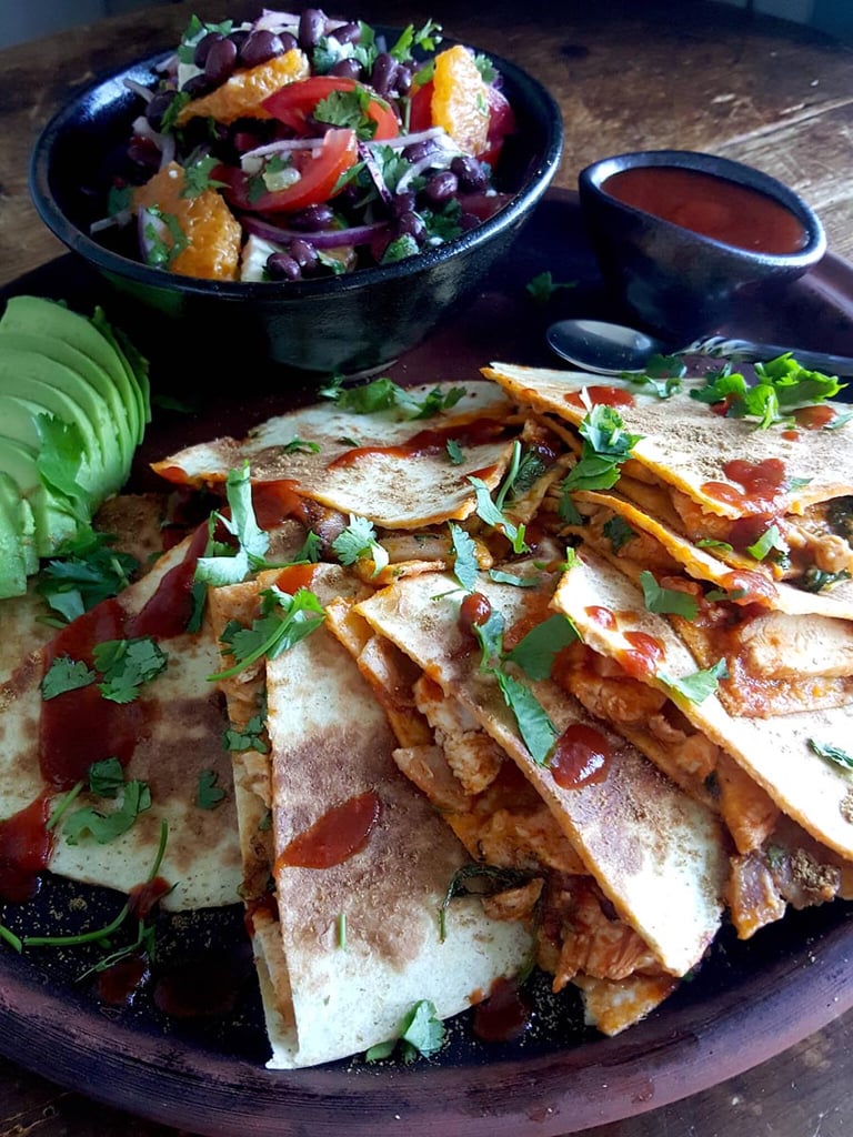 Quesadilla with Black Bean & Tangelo Salad