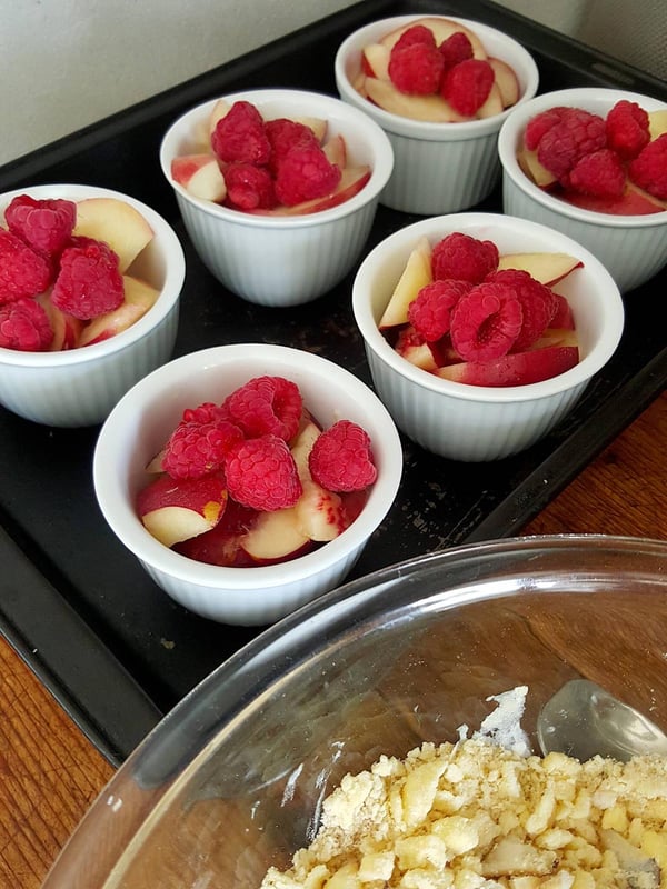 Rum Plums with Almonds & Coconut