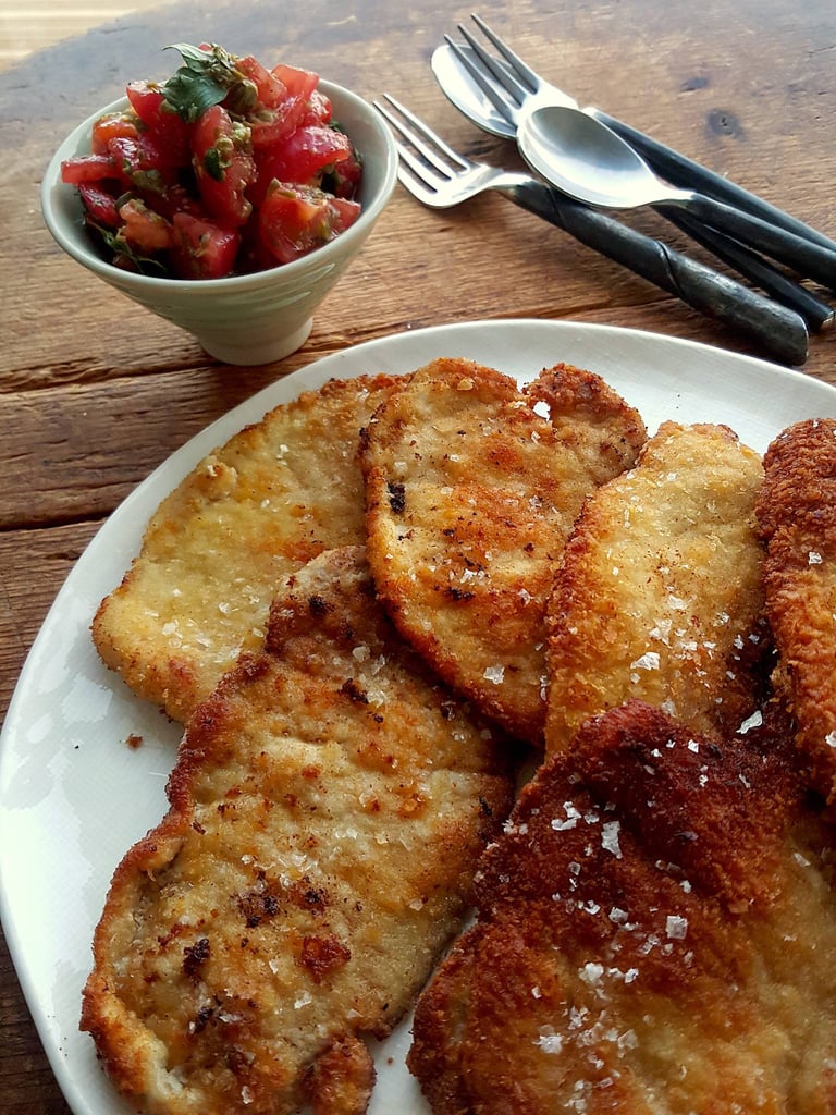 Golden crunchy schnitzels!