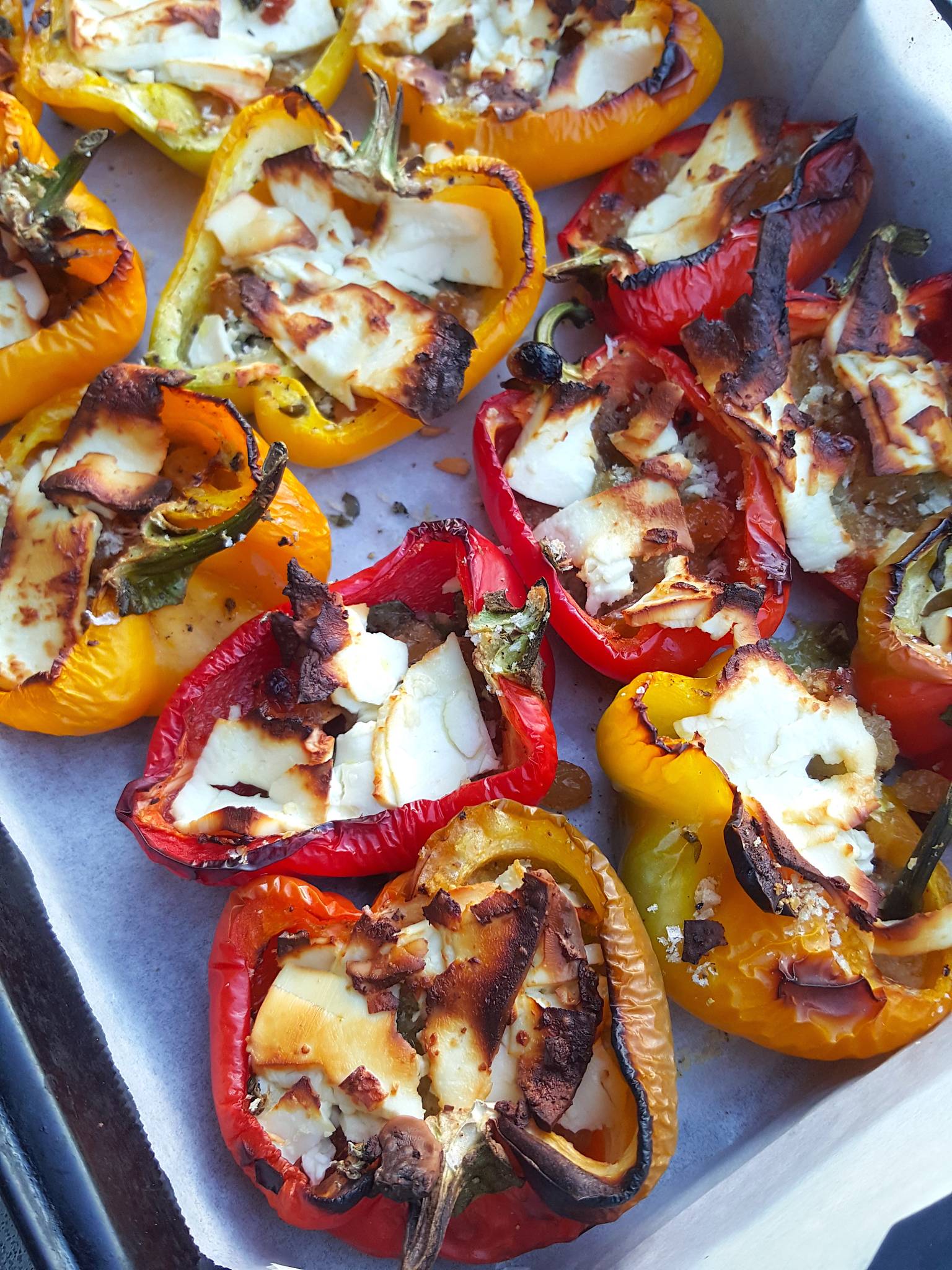 Baked Peppers with Feta & Capers
