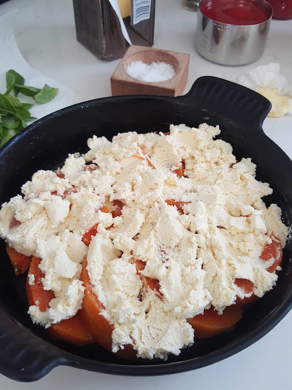 Layering up Pumpkin Gratin